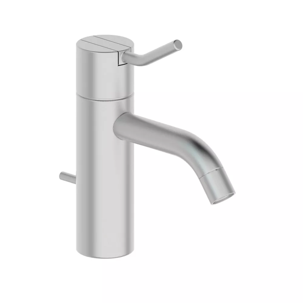 vola HV3M+30 Waschtisch-Einhebelmischer, Höhe:150mm, Ausladung:114mm, mit Ablaufgarnitur, Hebel:60mm, edelstahl-HV3M+30-40
