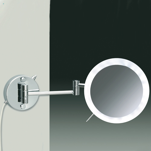 WINDISCH 99654/2 LED-Wand-Kosmetikspiegel mit Schalter 2-armig, chrom/3-fach/Stecker-99654/2CR3X