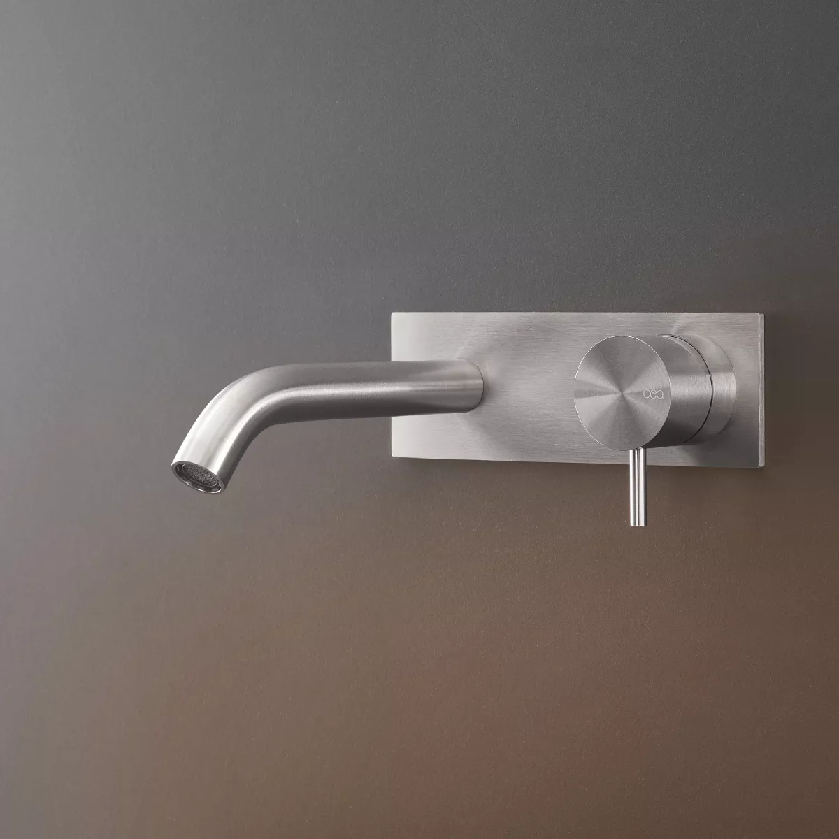 cea MIL 140 Wand-Waschtisch-Eingriffmischer, Ausladung:155mm, edelstahl satiniert-MIL140S