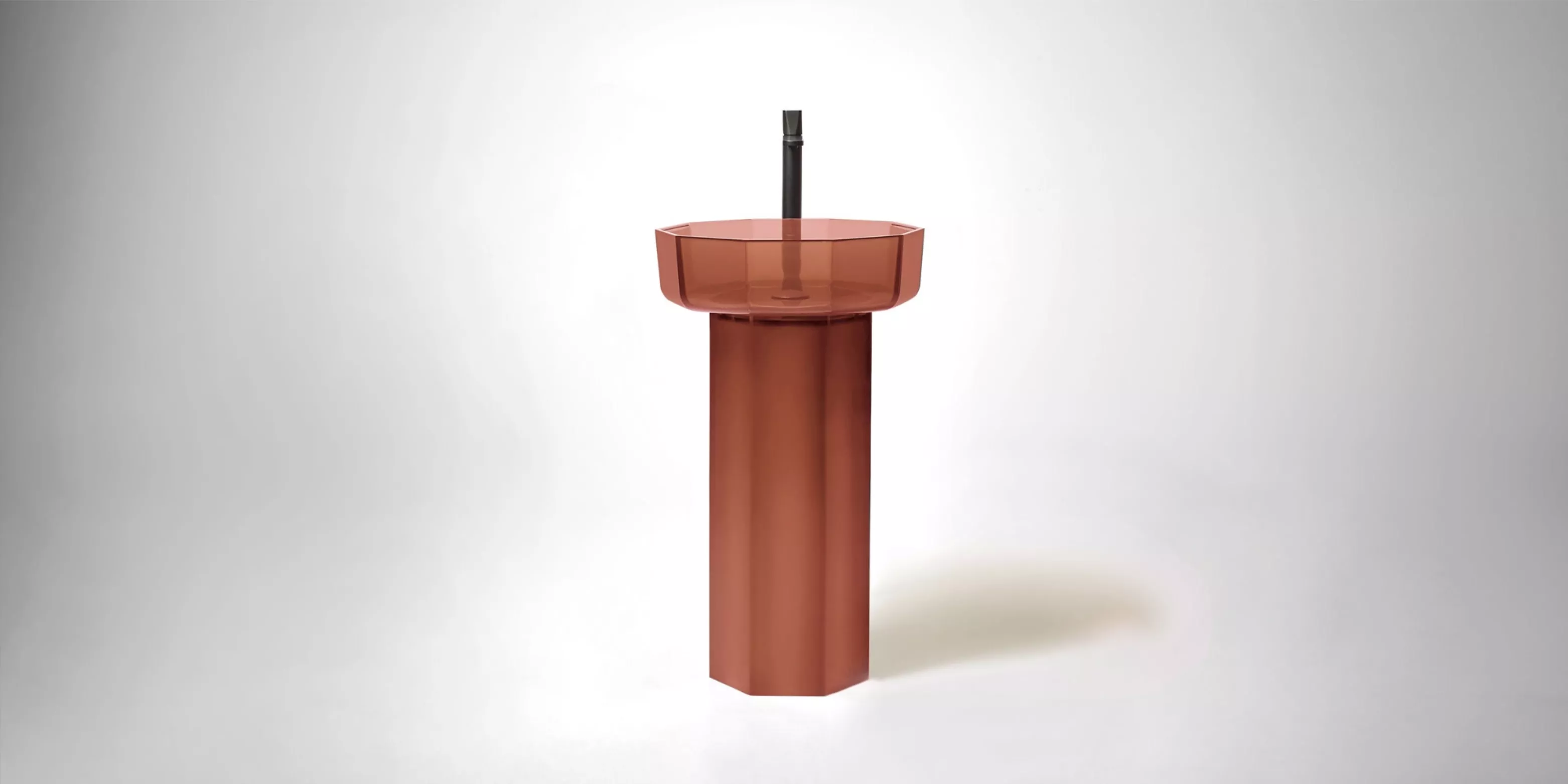 antoniolupi OPALE Standsäule für Opale-Waschbecken aus Cristalmood®, D:30cm, H:70cm, ginger-OPALE20C_GINGER