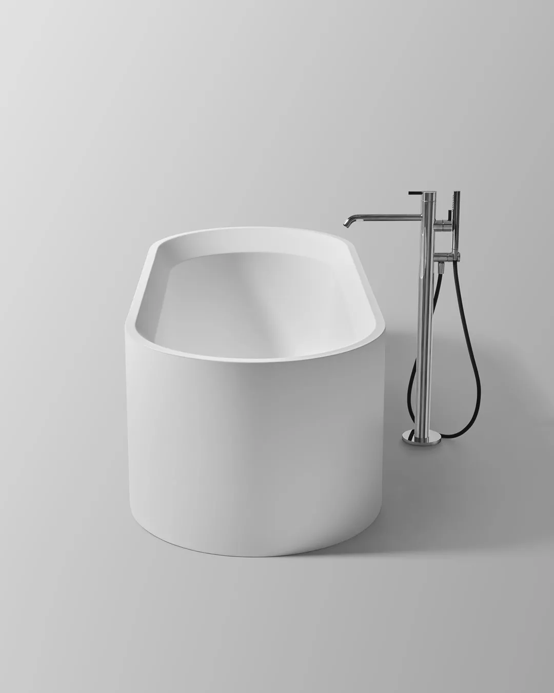 antoniolupi OASI freistehende Badewanne aus Cristalplant®, Breite: 180cm, Tiefe: 85cm, Höhe: 55cm, weiß matt-OASI40