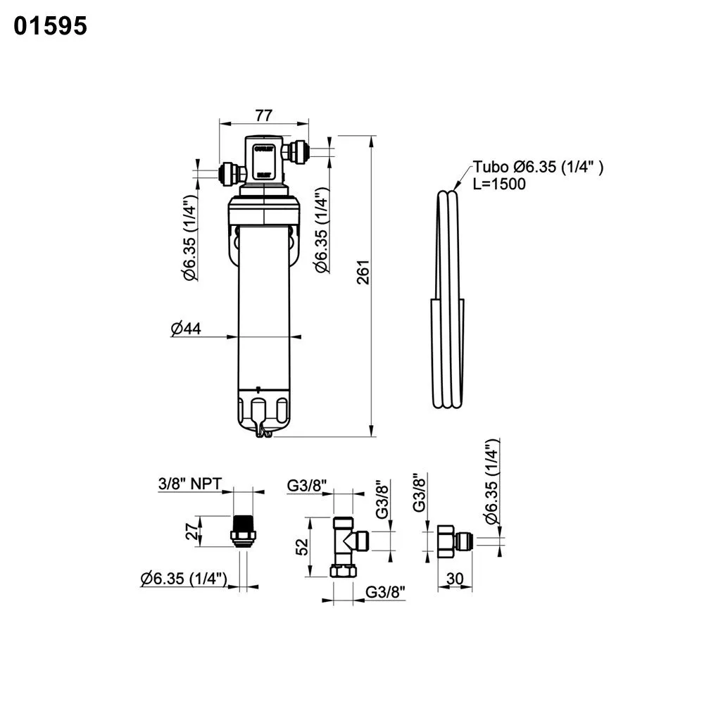 Gessi Starter-Kit für Filtersystem, einschließlich Aktivkohlefilter - 01595031
