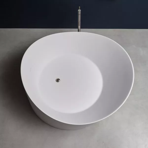 antoniolupi DUNE Badewanne, 172x168x64,5cm, weiß matt, Ablaufgarnitur schwarz matt-DUNE1FNO