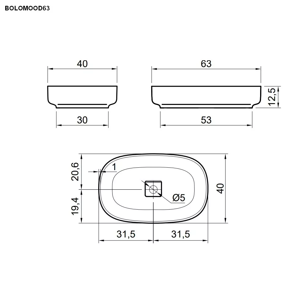 antoniolupi BOLOMOOD ovales Aufsatzbecken aus Flumood®, 63x40cm, weiß matt-BOLOMOOD63-2