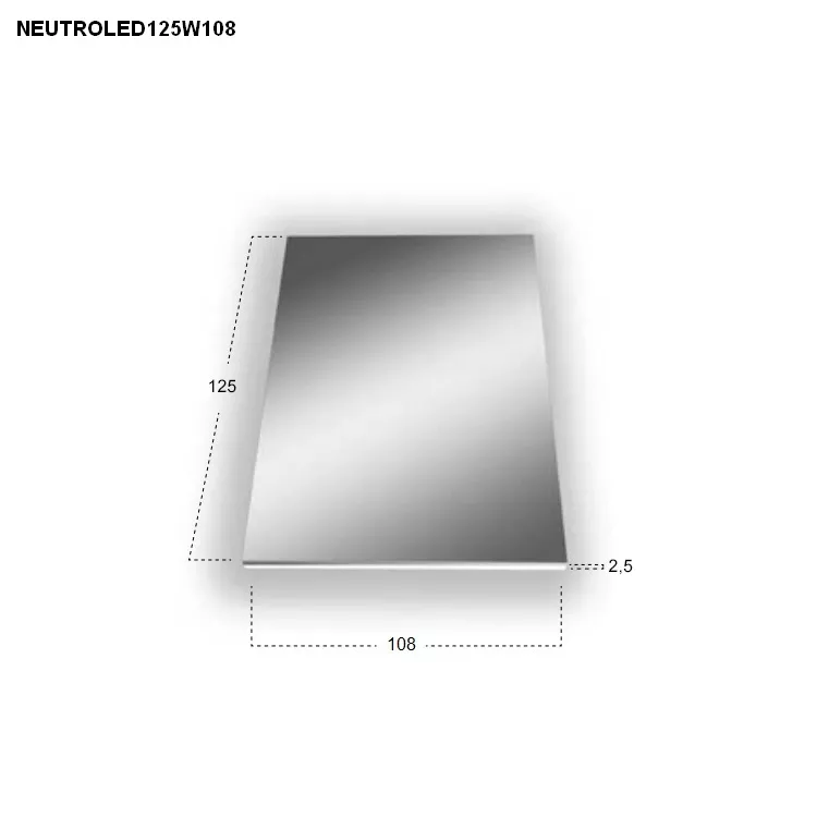 antoniolupi NEUTROLED rechteckiger LED-Spiegel, H:125cm, B:108cm, Lichtfarbe:3000K, warmweiß-NEUTROLED125W108_3000