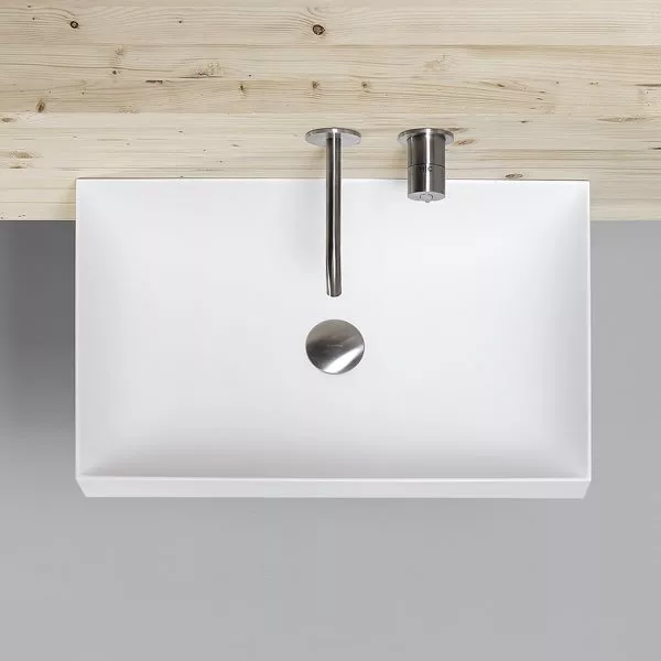 antoniolupi STRATOS rechteckiges Wandbecken, 63x40x12,5cm, weiß matt, Ablaufgarnitur weiß matt-STRATOS2_B