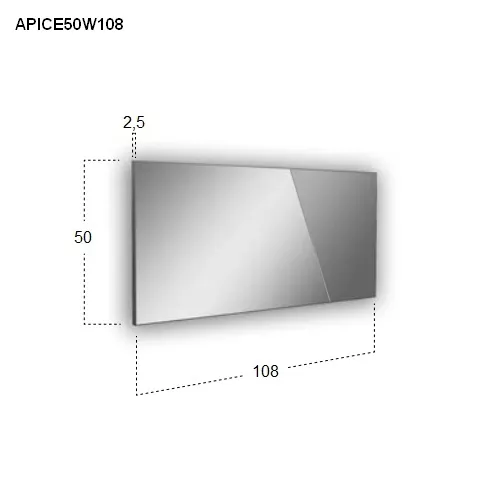 antoniolupi APICE rechteckiger LED-Spiegel, H:50cm, B:108cm, Lichtfarbe:3000K, warmweiß-APICE50W108_3000