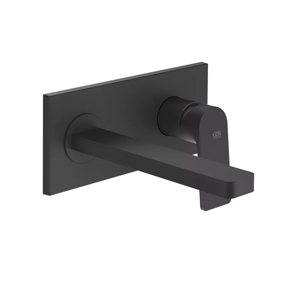 Gessi VIA BIGLI Fertigmontageset für Waschtisch-Einhebelmischer mit Auslauf zur Wandmontage, Ausladung: 206mm, ohne Ablaufgarnitur, schwarz matt - 62088299 Gessi VIA BIGLI Fertigmontageset für Waschtisch-Einhebelmischer mit Auslauf zur Wandmontage, Ausladung: 206mm, ohne Ablaufgarnitur, schwarz matt - 62088299