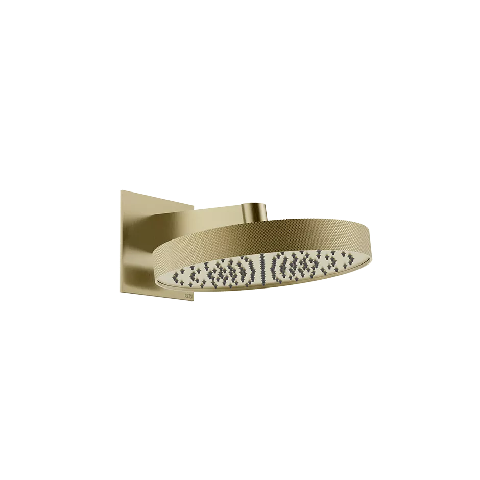 Gessi ANELLO schwenkbare Antikalk-Kopfbrause zur Wandmontage, Durchmesser: 300mm, mit Gelenk, Wandarm 182mm und quadratischer Rosette 160mm, Funktion: Regen, 1/2 Anschluss, Oberfläche Diamantato, messing gebürstet PVD - 63449727 Gessi ANELLO schwenkbare Antikalk-Kopfbrause zur Wandmontage, Durchmesser: 300mm, mit Gelenk, Wandarm 182mm und quadratischer Rosette 160mm, Funktion: Regen, 1/2 Anschluss, Oberfläche Diamantato, messing gebürstet PVD - 63449727