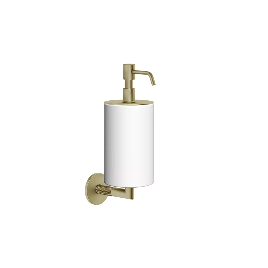 Gessi ANELLO Seifenspender zur Wandmontage, mit weißem Behälter, messing gebürstet PVD - 63713727 Gessi ANELLO Seifenspender zur Wandmontage, mit weißem Behälter, messing gebürstet PVD - 63713727