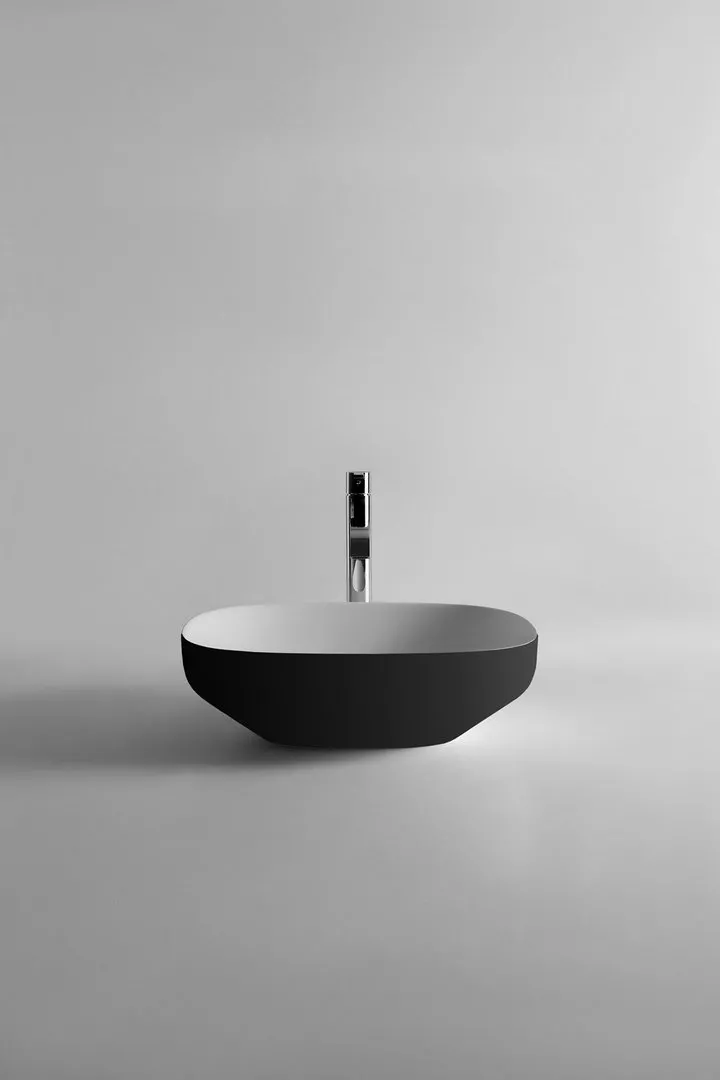 antoniolupi AGO Aufsatzbecken aus Flumood®, Breite: 50cm, Tiefe: 45cm, Höhe: 15cm, innen weiß matt, außen lackiert nach antoniolupi Farbkarte-AGO3-5-DIV
