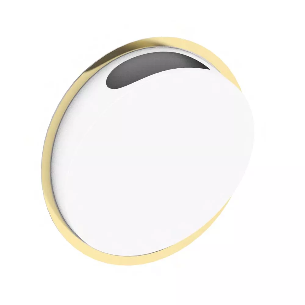 vola RS1/W Unterputz-Abfallbehälter 2, 5 Liter, Durchmesser:380mm, Kippbehälter, weiß/messing poliert-RS1/W-19