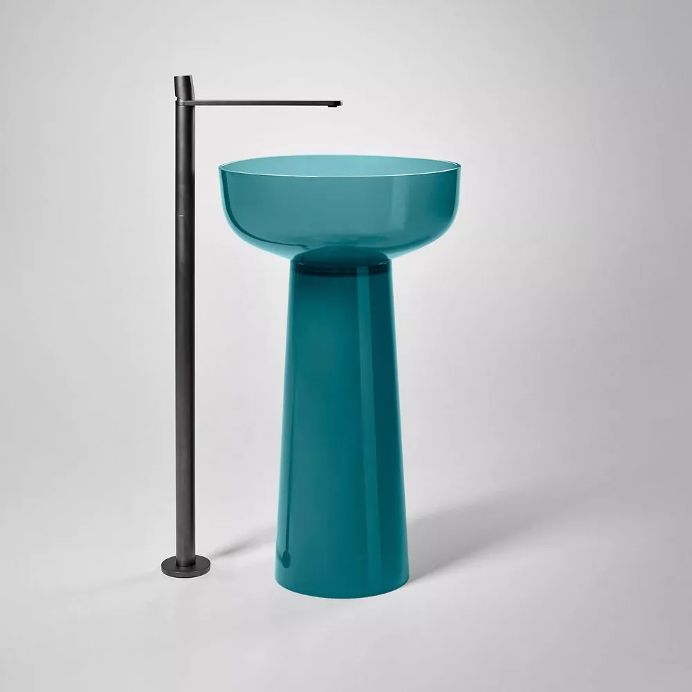 antoniolupi ALBUME Standsäule aus Cristalmood®, D:28cm, H:65,5cm, petrolio-ALBUME20_PETROLIO