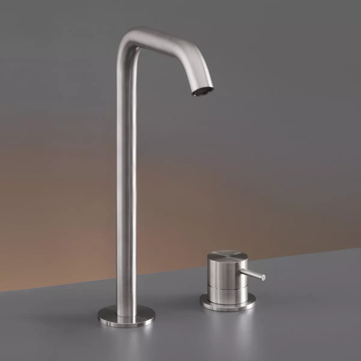 cea MIL 76 Zweiloch-Eingriffmischer mit Schwenkauslauf , H:280mm, edelstahl satiniert-MIL76S