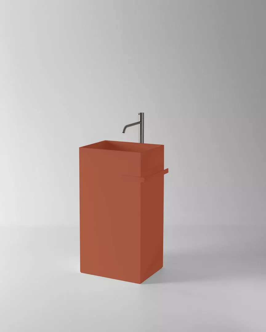 antoniolupi FUSTO freistehendes Waschbecken aus Colormood®, Breite: 45cm, Tiefe: 35cm, Höhe: 85cm, lackiert nach antoniolupi Farbkarte - FUSTO-4-DIV