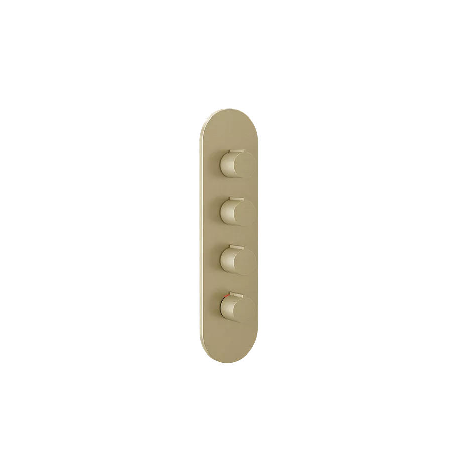Gessi ANELLO Außenteil für Hochleistungsthermostat zur Wandmontage, 3-Wege, mit Abdeckplatte, Rückflussverhinderer und Wassermengenregulierung, messing gebürstet PVD - 43066727 Gessi ANELLO Außenteil für Hochleistungsthermostat zur Wandmontage, 3-Wege, mit Abdeckplatte, Rückflussverhinderer und Wassermengenregulierung, messing gebürstet PVD - 43066727