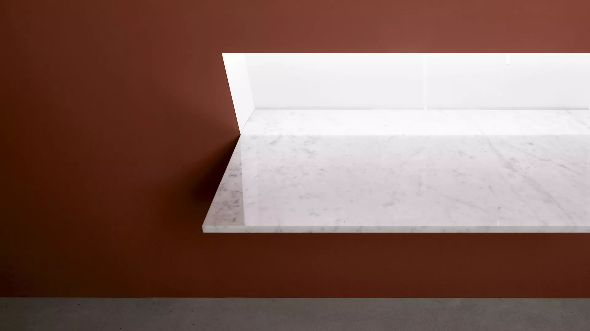 antoniolupi BATTIGIA Wandeinbaubecken mit Marmorplatte, B:108cm, mit LED-Beleuchtung, bianco cararra-BATTIGIA108MLMC