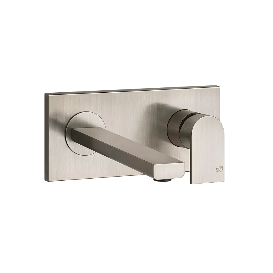 Gessi VIA MANZONI Fertigmontageset für Waschtisch-Einhebelmischer mit Auslauf zur Wandmontage, Ausladung: 148mm, ohne Ablaufgarnitur, Finox Optik - 44893149 Gessi VIA MANZONI Fertigmontageset für Waschtisch-Einhebelmischer mit Auslauf zur Wandmontage, Ausladung: 148mm, ohne Ablaufgarnitur, Finox Optik - 44893149