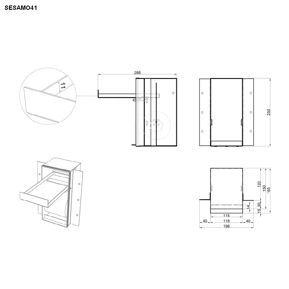 antoniolupi SESAMO 41 Papierhalter aluminium finish-SESAMO41
