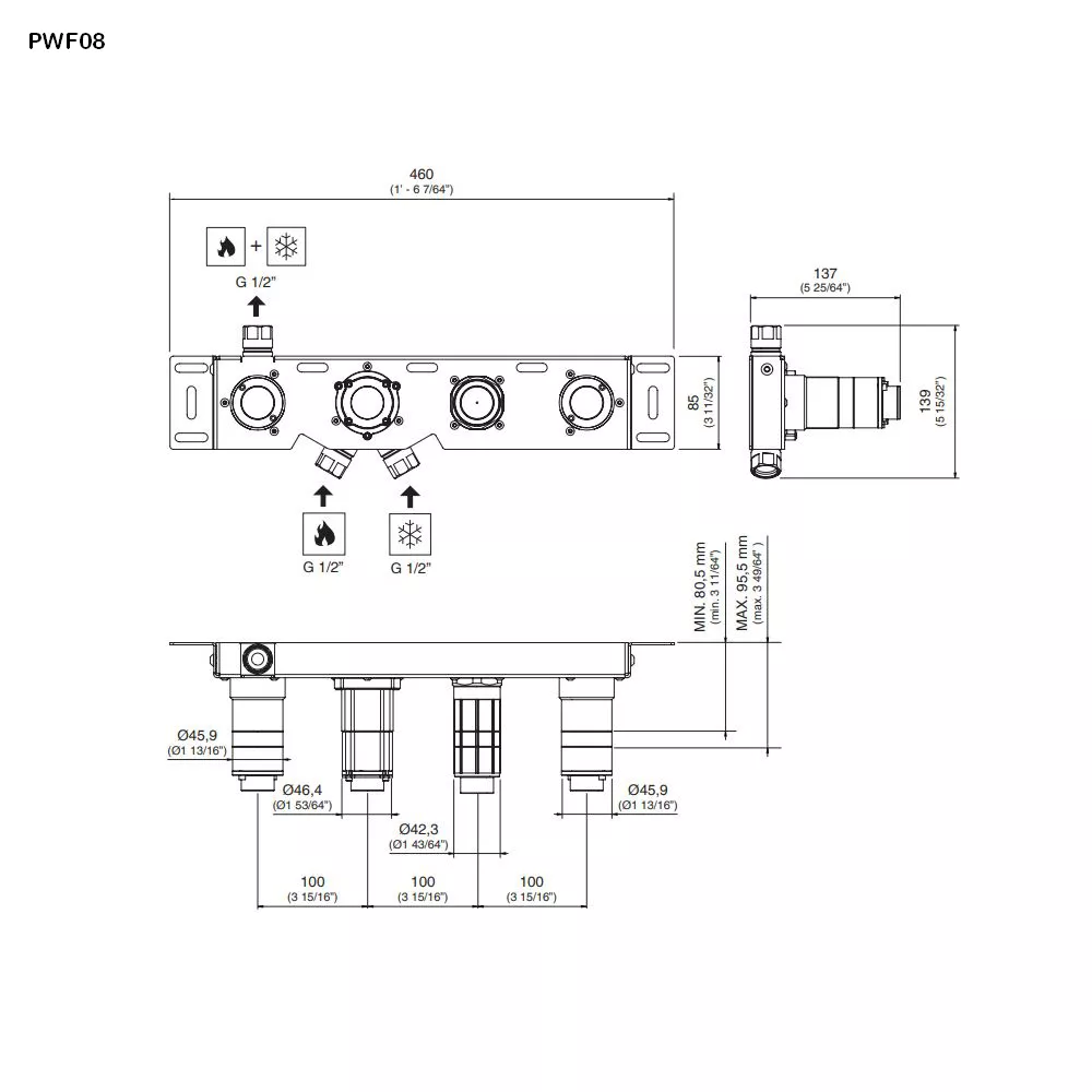cea Unterputz-Einbauteil-PWF08