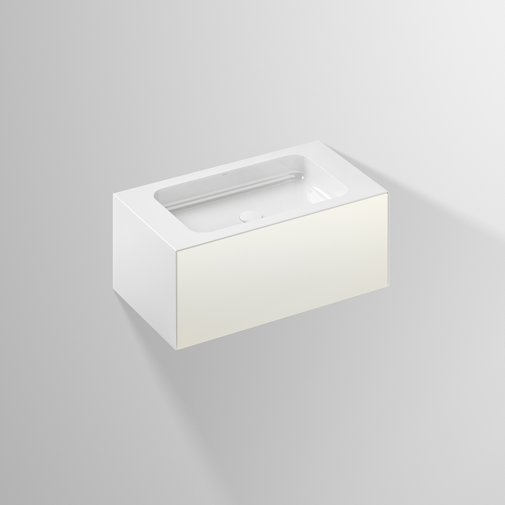Alape Folio2 Waschplatz, rechteckig, 804x450mmx350mm, Beckenmulde rechteckig mittig weiß/weiß-5155514000