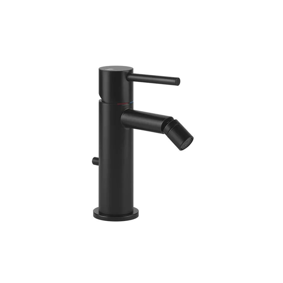 Gessi VIA TORTONA Bidet-Einhebelmischer mit Auslauf zur Tischmontage, Ausladung: 100mm, mit Ablaufgarnitur, 3/8 Anschluss, schwarz matt - 18607299