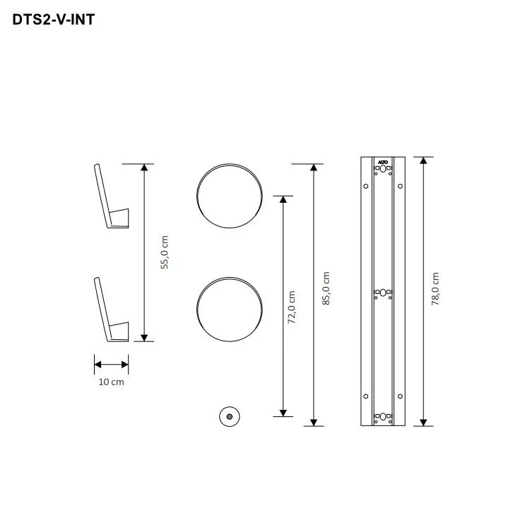 Tubes Radiatori DOTS elektrischer Handtuchwärmer, 2 Elemente, inklusive Einbauteil und Transformator-DTS2#DIV-C3-V-KIT-INC-INT