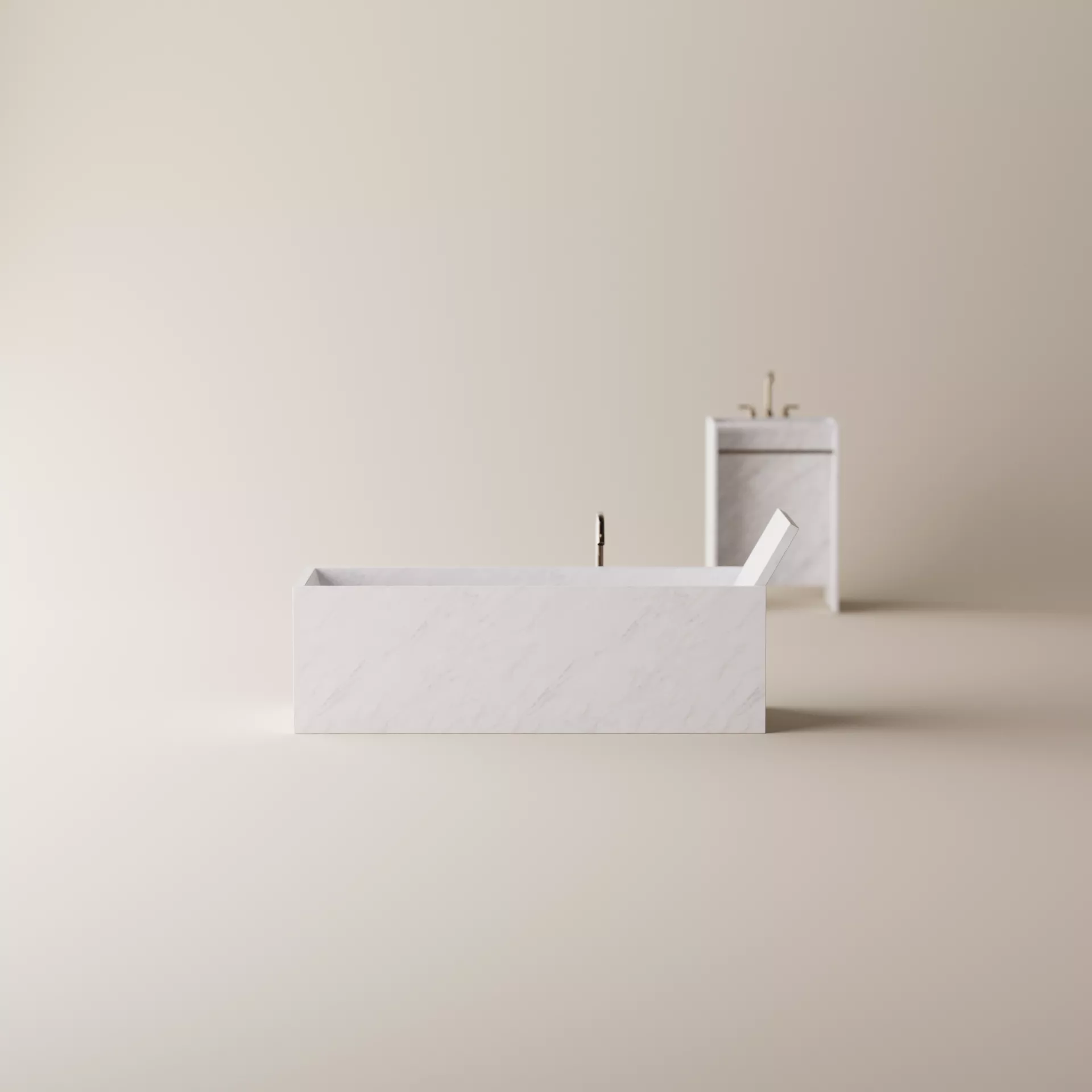 Agape FACE À FACE freistehende Badewanne aus Naturstein, Breite: 185,5cm, Tiefe: 73cm, Höhe: 76,5cm, bianco carrara - AVAS1094MC Agape FACE À FACE freistehende Badewanne aus Naturstein, Breite: 185,5cm, Tiefe: 73cm, Höhe: 76,5cm, bianco carrara - AVAS1094MC