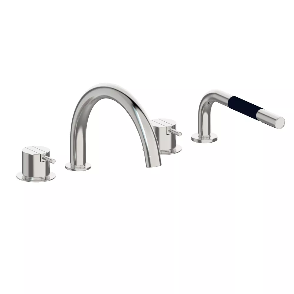 vola SC12 Wannen-Einhebelmischer mit Brause ohne Verrohrung, Ausladung:200mm, Hebel:25mm, chrom-SC12-16