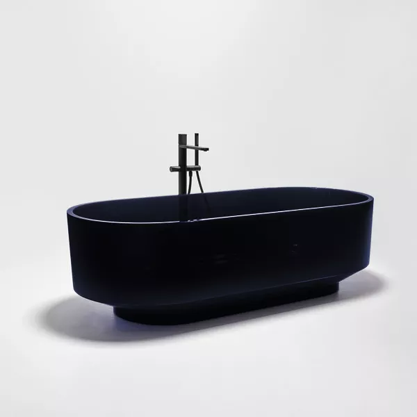 antoniolupi BORGHI freistehende Badewanne aus Cristalmood®, 180x75x53cm, notturno, Ablaufgarnitur chrom-BORGHI180LU_NOTTURNO