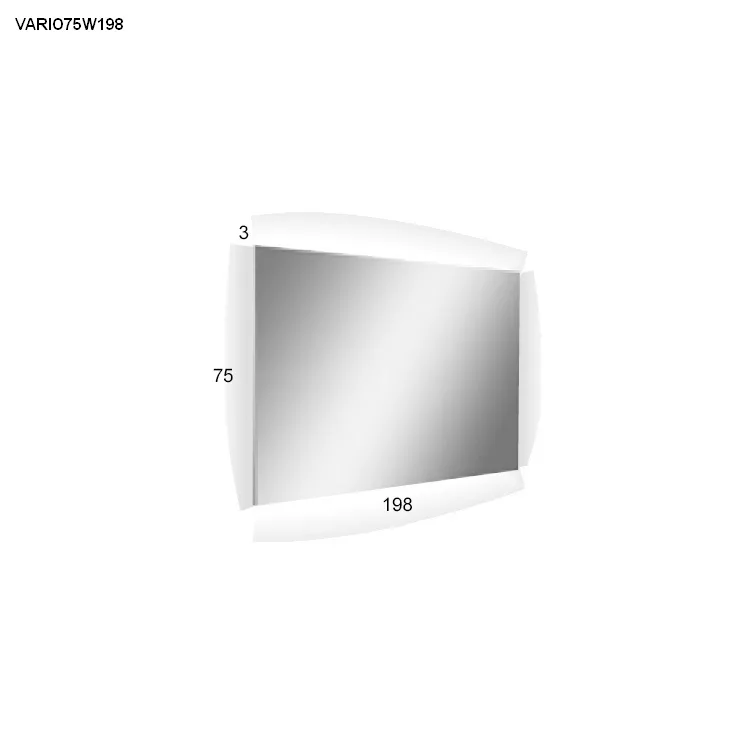 antoniolupi VARIO rechteckiger LED-Spiegel, H:75cm, B:198cm, Lichtfarbe:4000K, neutralweiß-VARIO75W198