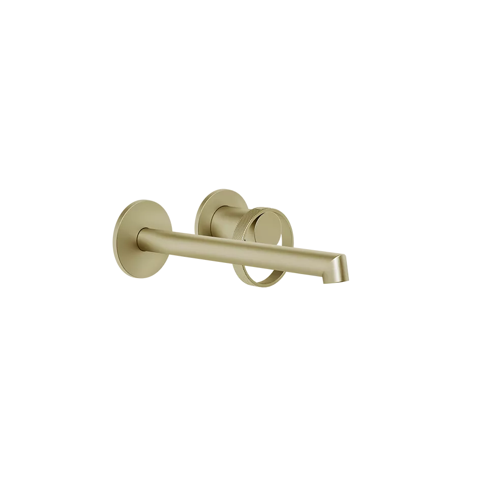 Gessi ANELLO Außenteil für Waschtisch-Einhebelmischer mit Auslauf zur Wandmontage, Ausladung: 175-205mm, mit einzelnen Rosetten 65mm, ohne Ablaufgarnitur, messing gebürstet PVD - 63383727 Gessi ANELLO Außenteil für Waschtisch-Einhebelmischer mit Auslauf zur Wandmontage, Ausladung: 175-205mm, mit einzelnen Rosetten 65mm, ohne Ablaufgarnitur, messing gebürstet PVD - 63383727