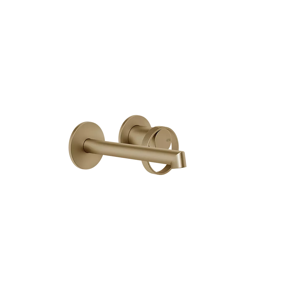 Gessi ANELLO Außenteil für Waschtisch-Einhebelmischer mit Auslauf zur Wandmontage, Ausladung: 130-160mm, mit einzelnen Rosetten 65mm, ohne Ablaufgarnitur, warmes bronze gebürstet PVD - 63381726 Gessi ANELLO Außenteil für Waschtisch-Einhebelmischer mit Auslauf zur Wandmontage, Ausladung: 130-160mm, mit einzelnen Rosetten 65mm, ohne Ablaufgarnitur, warmes bronze gebürstet PVD - 63381726