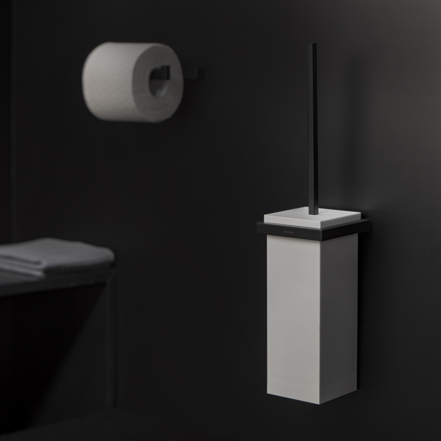 cosmic The Grid Wand-Toilettenbürstenhalter schwarz matt-weiss matt-2683601