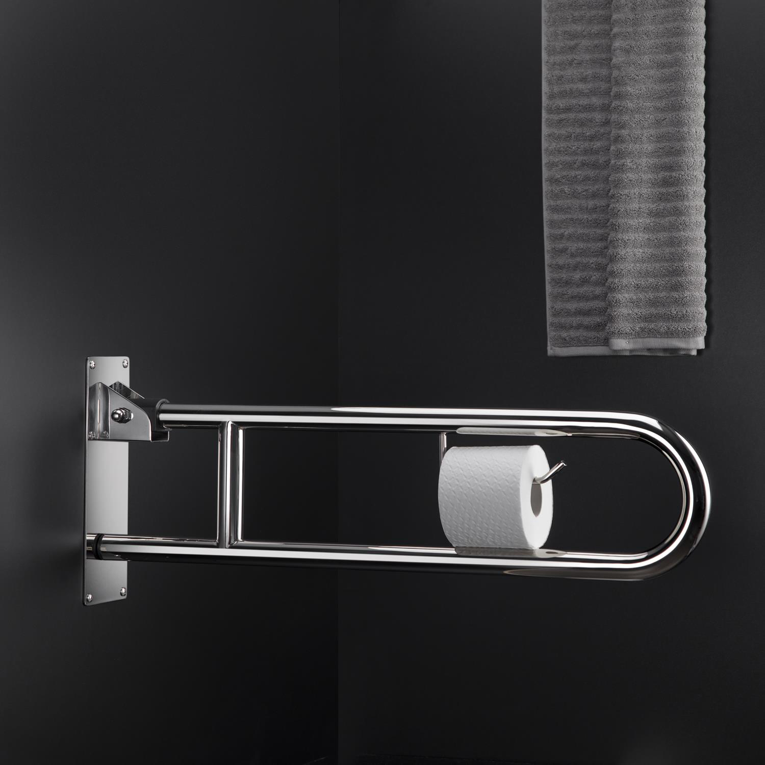 COSMIC Toilettenpapierhalter Chrom Duo Square – Klebe-Montage, Kein Bohren Nötig