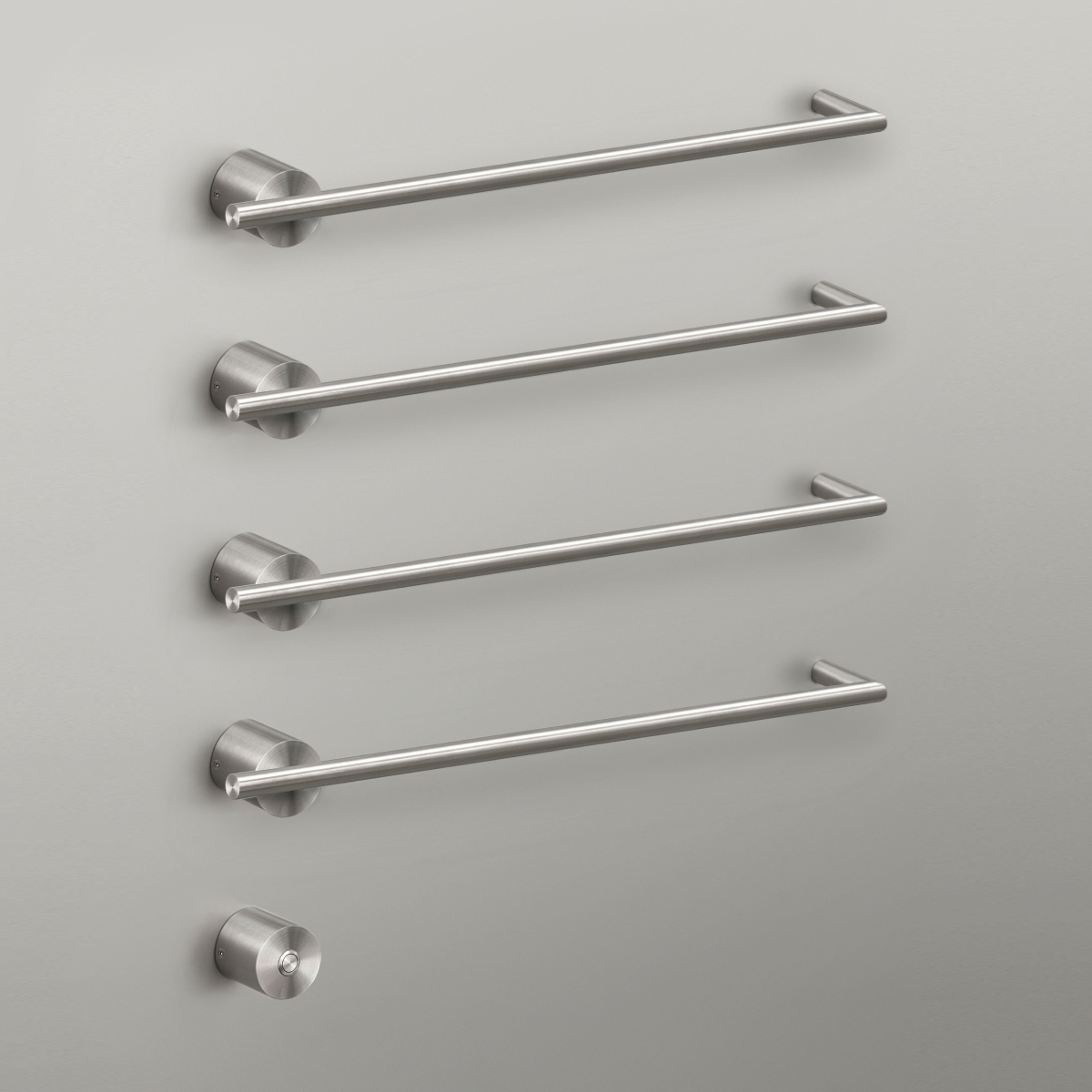 cea EQUILIBRIO elektrischer Handtuchwärmer mit 4 horizontalen Heizstäben mit Power-Taste, edelstahl satiniert-EQB14S