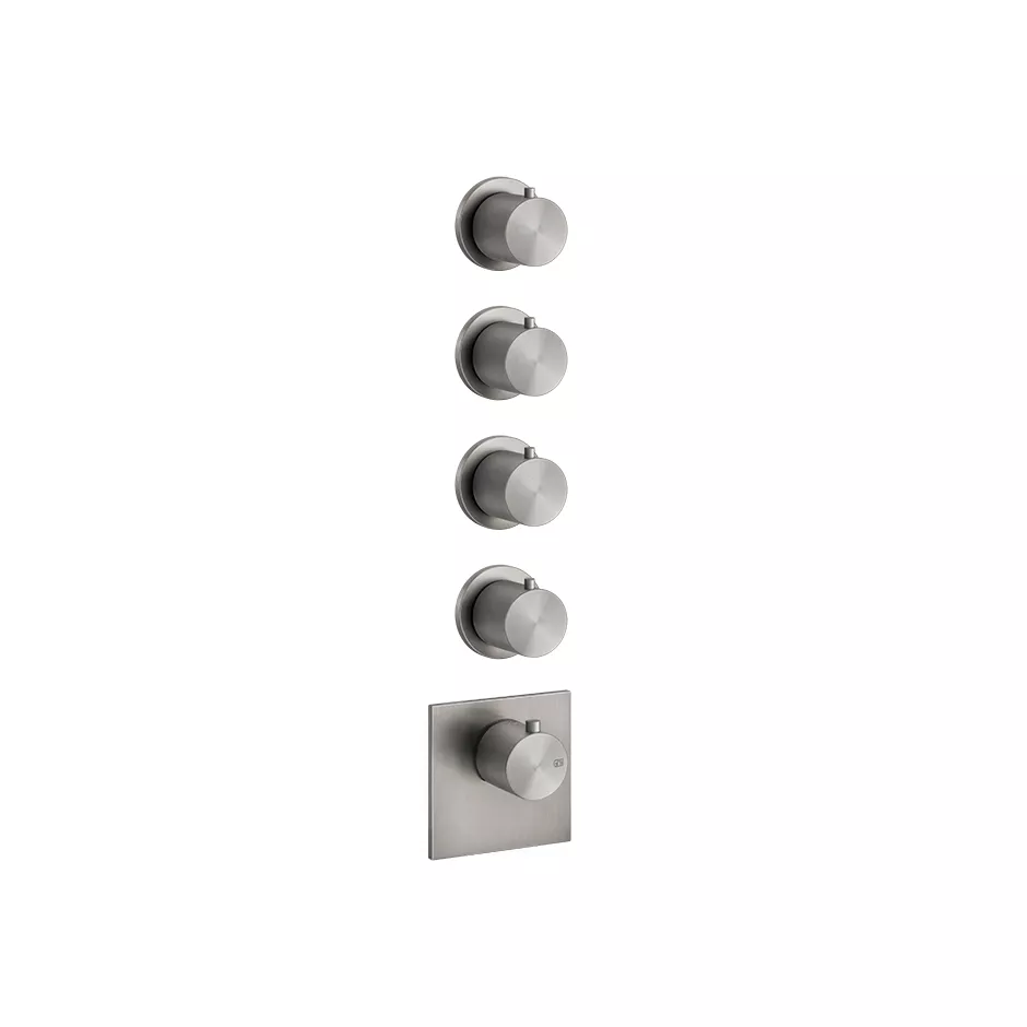Gessi 316 Fertigmontageset für 4-Wege-Hochleistungsthermostat, horizontale/vertikale Wandmontage, edelstahl matt gebürstet - 54508239 Gessi 316 Fertigmontageset für 4-Wege-Hochleistungsthermostat, horizontale/vertikale Wandmontage, edelstahl matt gebürstet - 54508239