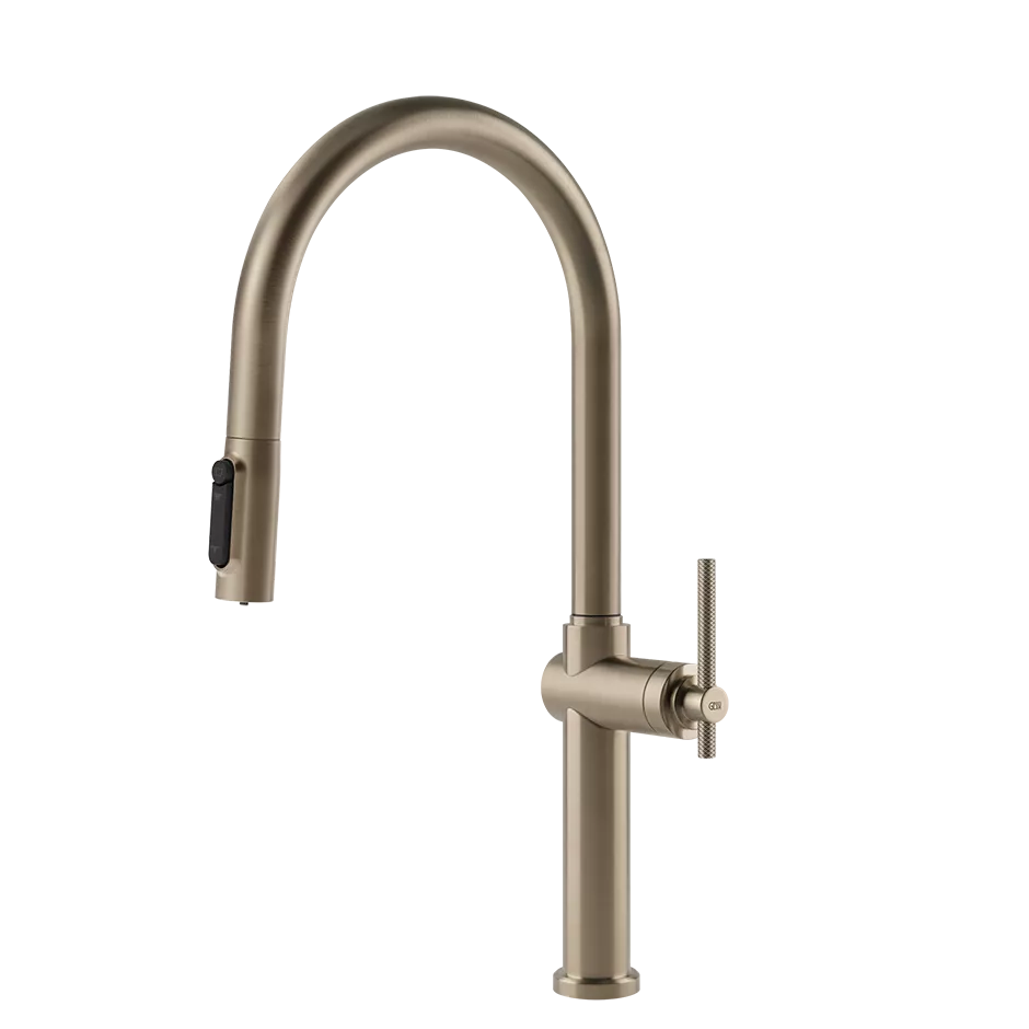 Gessi HABITO FILTERED Einhebelmischer mit Schwenkarm und Auszugsbrause mit 2 Strahlfunktionen, mit Filterwasserfunktion, zur Kombination mit dem Filtrationskit 01595, Finox Optik - 60872149