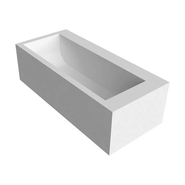 antoniolupi BIBLIO Badewanne mit 2 Armaturenrändern, 180x80x53,5cm, 4 Seiten verkleidet, Version rechts, weiß matt, Ablaufgarnitur weiß matt-BIBLIO324L_DX