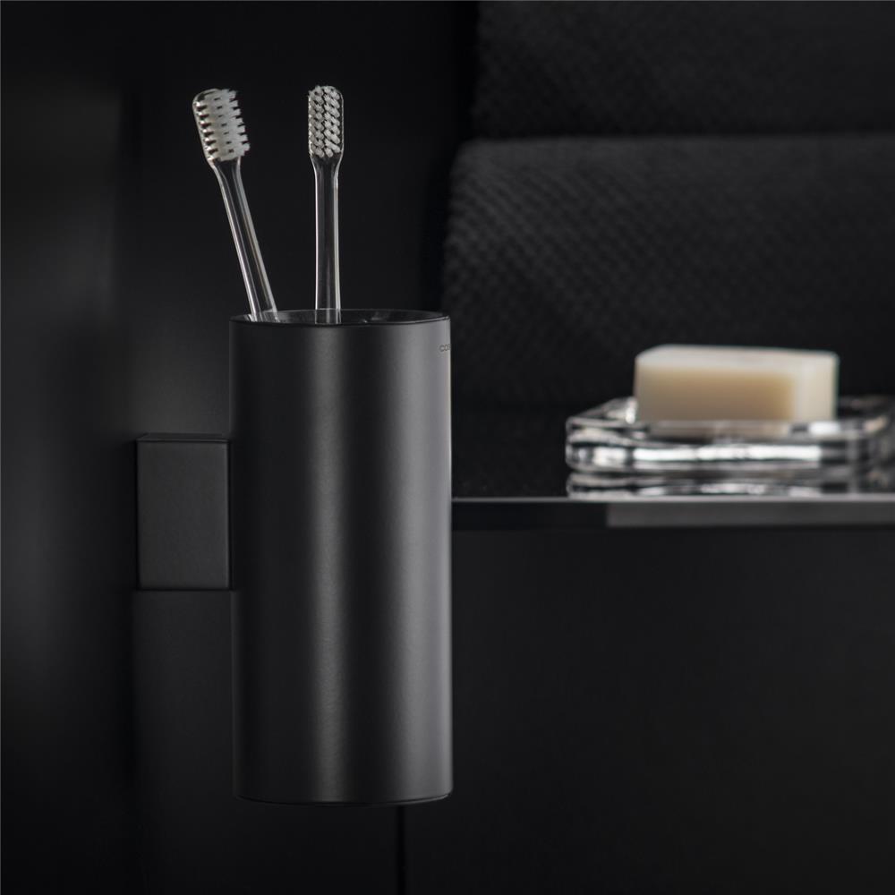 cosmic Black & White Wand-Zahnbürstenhalter, schwarz matt - WJC238A0054036