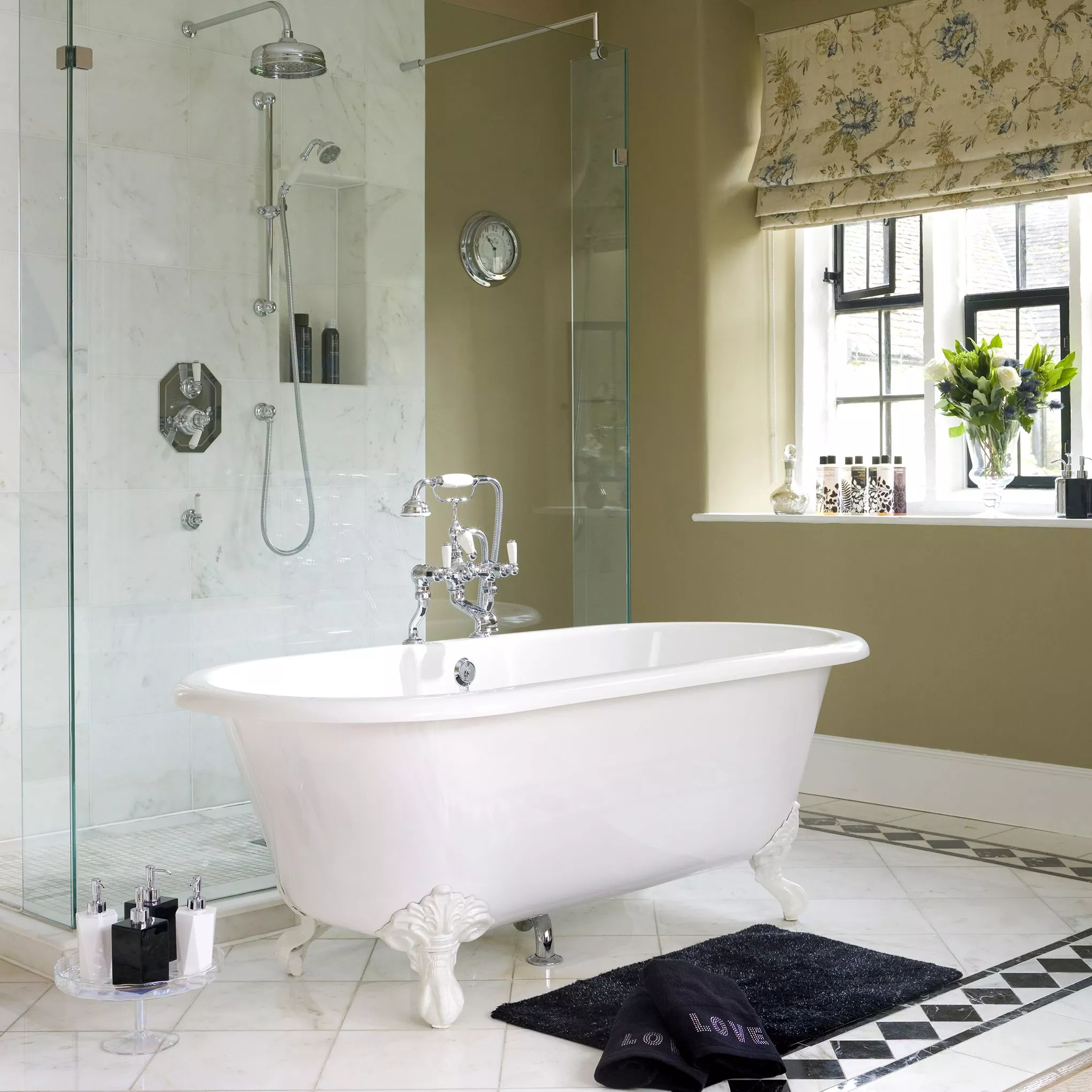 victoria + albert CHESHIRE freistehende Badewanne mit Überlauf und Klauenfüßen, Badewanne weiß glänzend-CHE-N-SW-OF+FT-CHE-SW