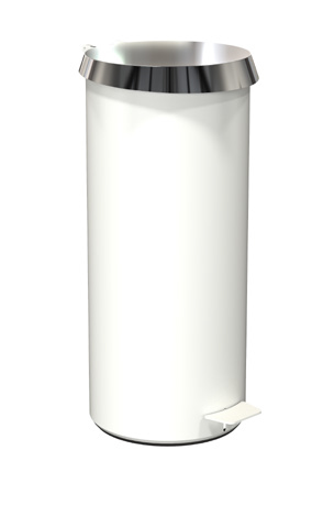 Frost PEDALEIMER 550 Höhe:539mm weiß matt/, edelstahl poliert-N3003-PW