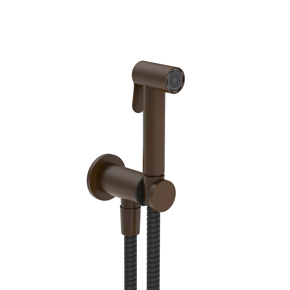 Gessi ANELLO Hygiene-Shut-Off-Handbrause mit Wandschlussbogen und Brausehalter zur Wandmontage, 1/2 Anschluss, dunkles bronze - 14431845 Gessi ANELLO Hygiene-Shut-Off-Handbrause mit Wandschlussbogen und Brausehalter zur Wandmontage, 1/2 Anschluss, dunkles bronze - 14431845