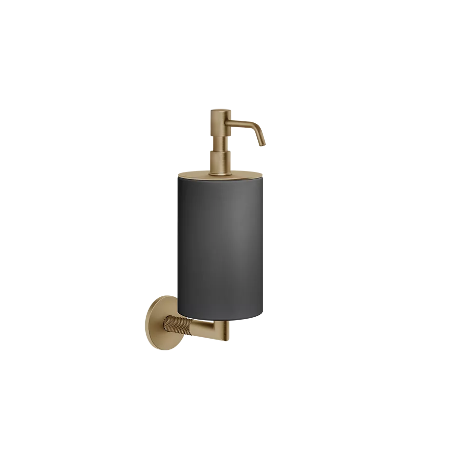 Gessi ANELLO Seifenspender zur Wandmontage, mit schwarzem Behälter, warmes bronze gebürstet PVD - 63714726 Gessi ANELLO Seifenspender zur Wandmontage, mit schwarzem Behälter, warmes bronze gebürstet PVD - 63714726