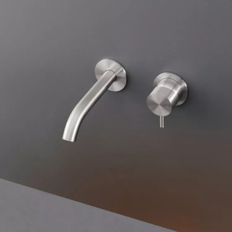 cea MIL 141 Wand-Waschtisch-Eingriffmischer, Ausladung:155mm, edelstahl satiniert-MIL141S