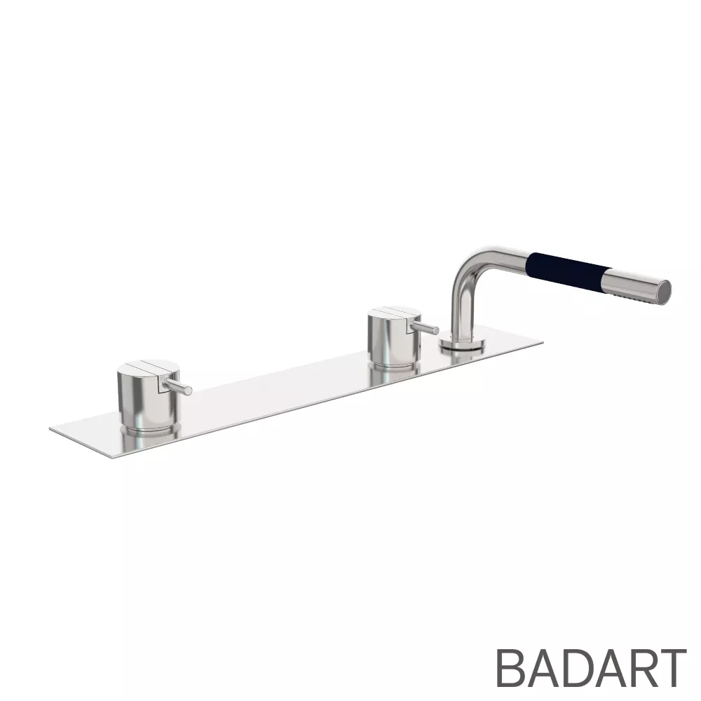 vola BK3B Wannen-Einhebelmischer mit Brause für Wannenrand, Befüllung über den Überlauf, ohne Garnitur, Hebel:25mm, chrom-BK3B-16