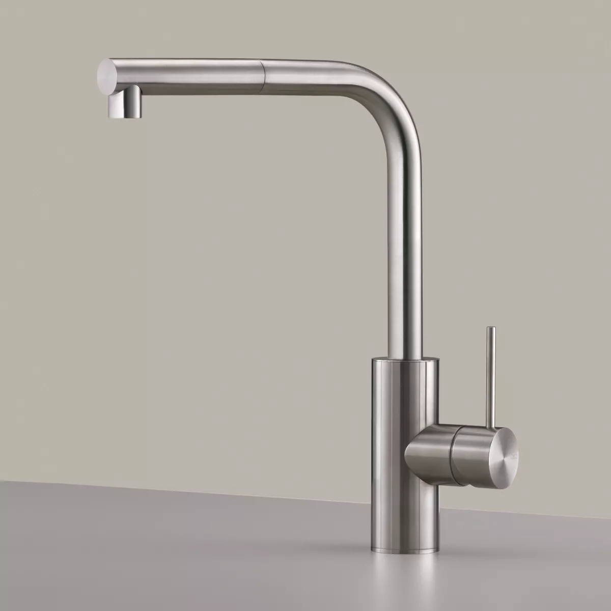 cea MIL 205 Küchen-Eingriffmischer mit Schwenkauslauf und Pull-out Handbrause, edelstahl satiniert - MIL205S