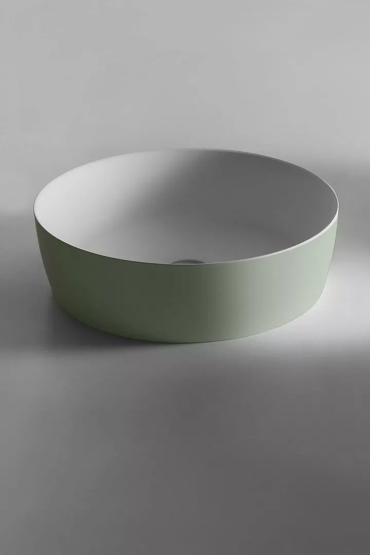 antoniolupi CATINO rundes Aufsatzbecken aus Flumood®, Durchmesser: 50cm, innen weiß matt, außen lackiert nach antoniolupi Farbkarte-CATINO-5-DIV