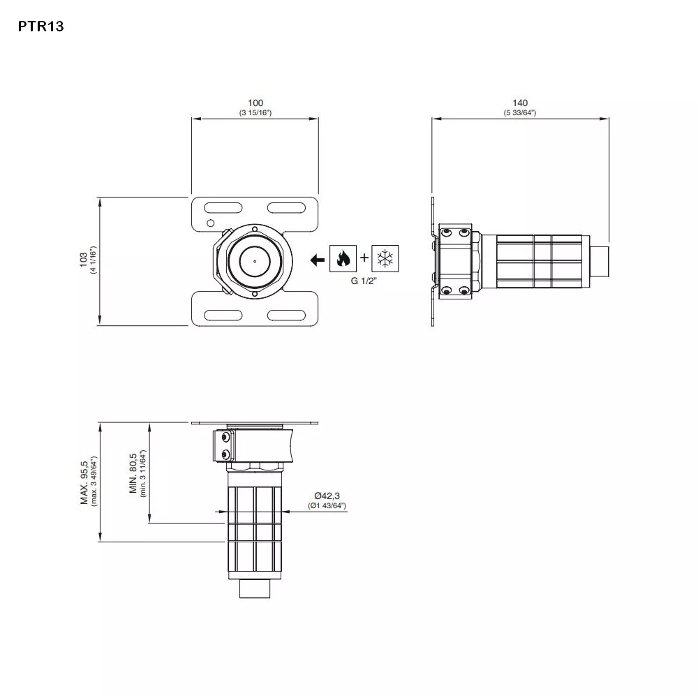 cea Unterputz-Einbauteil-PTR13