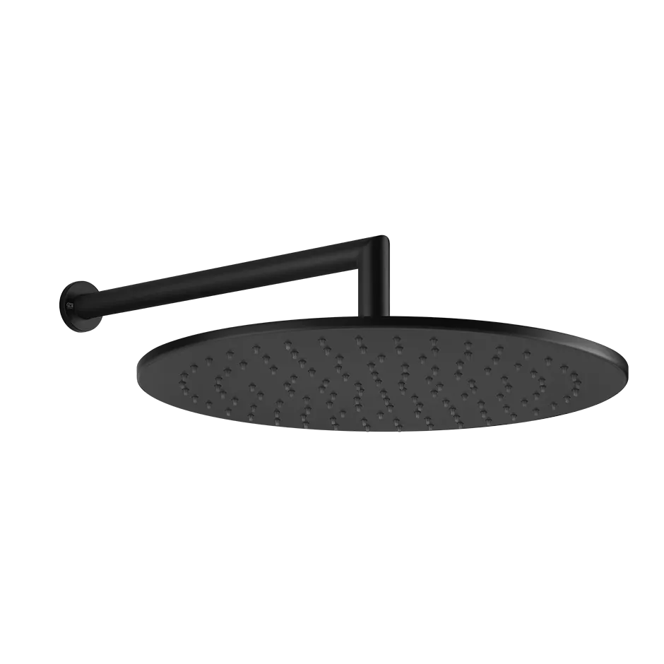 Gessi EMPORIO Antikalk-Kopfbrause zur Wandmontage, Durchmesser: 300mm, mit Gelenk, rundem Wandarm 348mm und runder Rosette 60mm, Funktion: Regen, 1/2 Anschluss, bei 3 bar Druck ca. 9 l/min, schwarz matt - 47372299 Gessi EMPORIO Antikalk-Kopfbrause zur Wandmontage, Durchmesser: 300mm, mit Gelenk, rundem Wandarm 348mm und runder Rosette 60mm, Funktion: Regen, 1/2 Anschluss, bei 3 bar Druck ca. 9 l/min, schwarz matt - 47372299